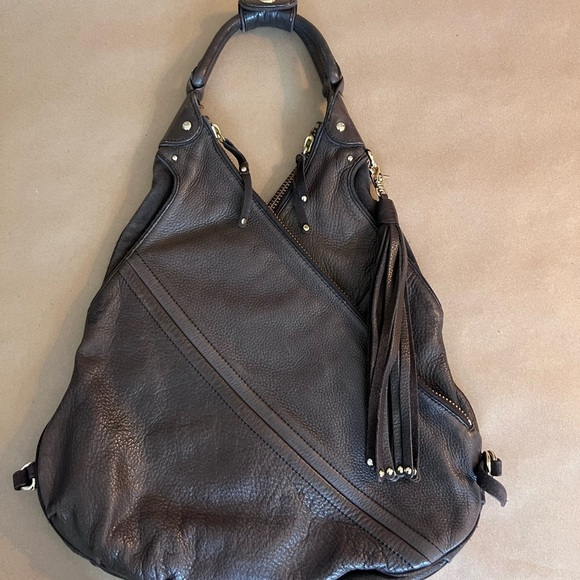 Botkier Chrystie Brown Genuine Leather Double Compartment Pockets Hobo Bag - Picture 1 of 12